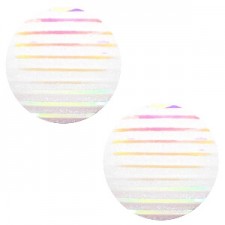Basic cabochon 20mm stripe White holographic
